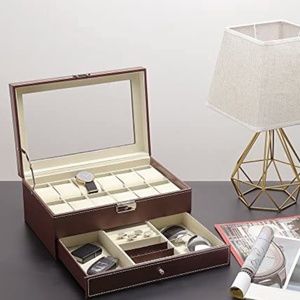 Mens’ jewelry box brown leather